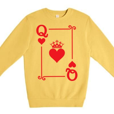 Queen Hearts Card Costume Playing Cards Queen Of Hearts Premium Crewneck Sweatshirt