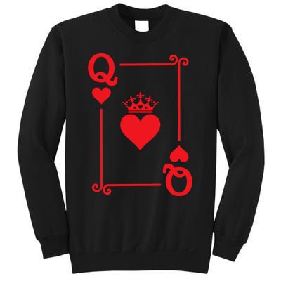 Queen Hearts Card Costume Playing Cards Queen Of Hearts Sweatshirt