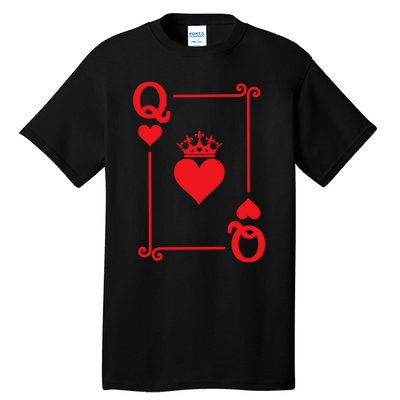 Queen Hearts Card Costume Playing Cards Queen Of Hearts Tall T-Shirt