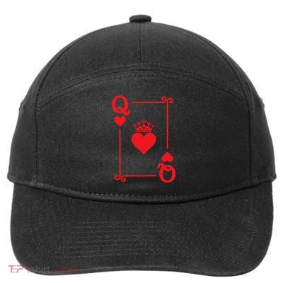 Queen Hearts Card Costume Playing Cards Queen Of Hearts 7-Panel Snapback Hat