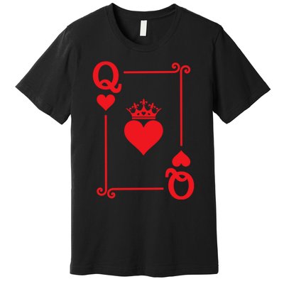 Queen Hearts Card Costume Playing Cards Queen Of Hearts Premium T-Shirt