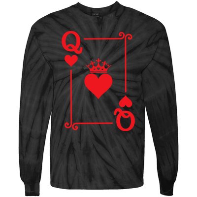 Queen Hearts Card Costume Playing Cards Queen Of Hearts Tie-Dye Long Sleeve Shirt