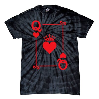 Queen Hearts Card Costume Playing Cards Queen Of Hearts Tie-Dye T-Shirt