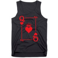 Queen Hearts Card Costume Playing Cards Queen Of Hearts Tank Top