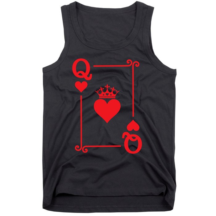 Queen Hearts Card Costume Playing Cards Queen Of Hearts Tank Top