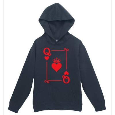 Queen Hearts Card Costume Playing Cards Queen Of Hearts Urban Pullover Hoodie