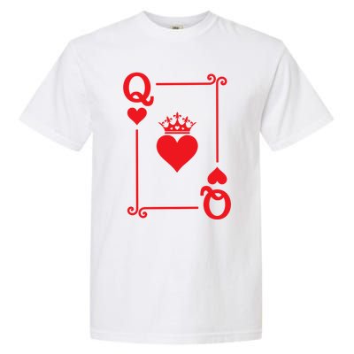 Queen Hearts Card Costume Playing Cards Queen Of Hearts Garment-Dyed Heavyweight T-Shirt