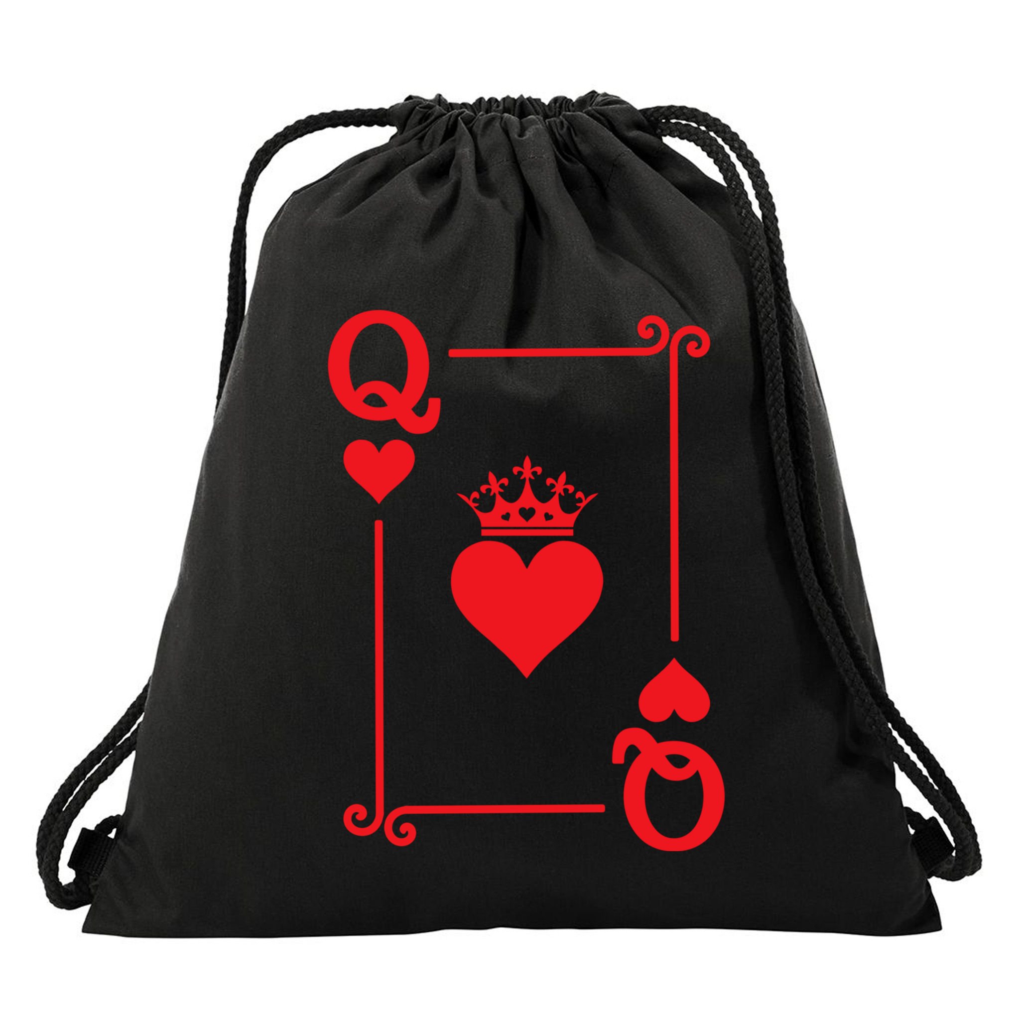 Queen Hearts Card Costume Playing Cards Queen Of Hearts Drawstring Bag