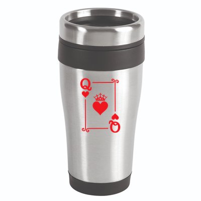 Queen Hearts Card Costume Playing Cards Queen Of Hearts 16oz Travel Tumbler