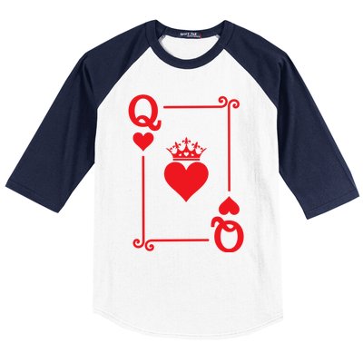 Queen Hearts Card Costume Playing Cards Queen Of Hearts Baseball Sleeve Shirt