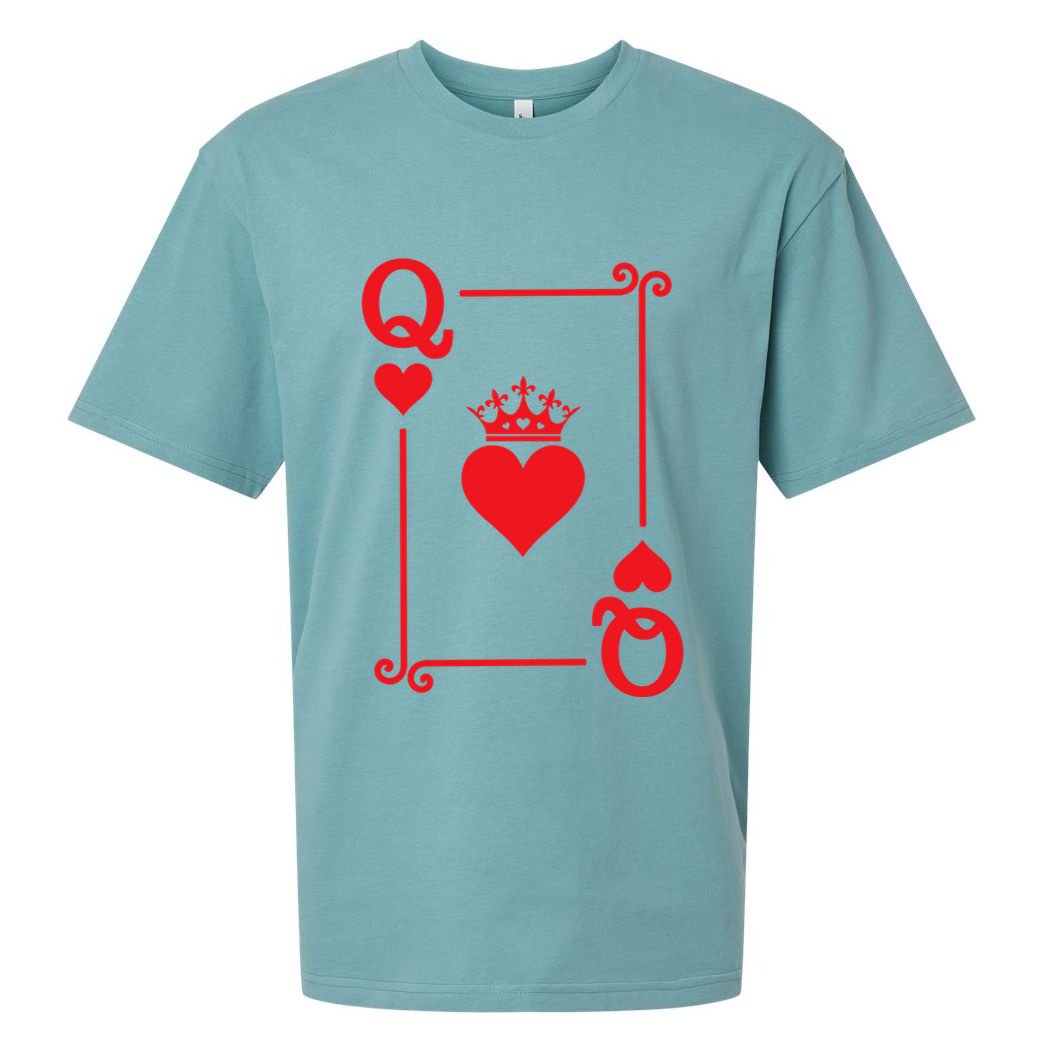 Queen Hearts Card Costume Playing Cards Queen Of Hearts Sueded Cloud Jersey T-Shirt