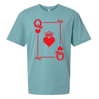 Queen Hearts Card Costume Playing Cards Queen Of Hearts Sueded Cloud Jersey T-Shirt