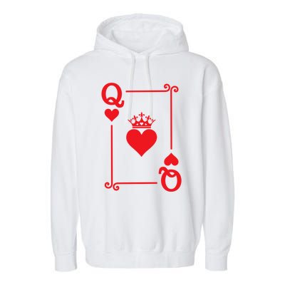 Queen Hearts Card Costume Playing Cards Queen Of Hearts Garment-Dyed Fleece Hoodie