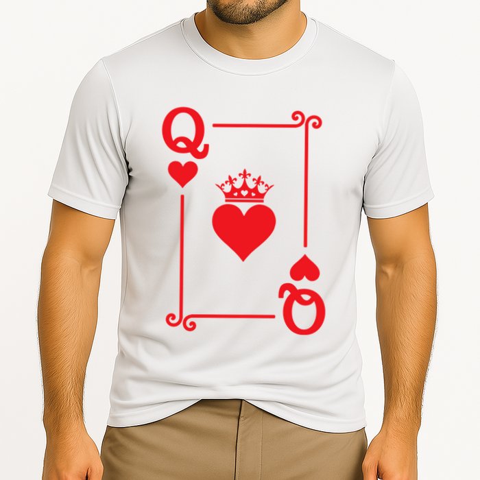 Queen Hearts Card Costume Playing Cards Queen Of Hearts Cooling Performance Crew T-Shirt