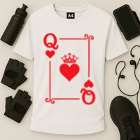 Queen Hearts Card Costume Playing Cards Queen Of Hearts Cooling Performance Crew T-Shirt