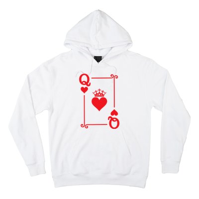 Queen Hearts Card Costume Playing Cards Queen Of Hearts Hoodie