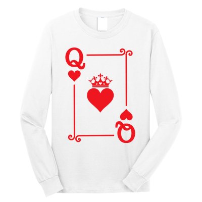 Queen Hearts Card Costume Playing Cards Queen Of Hearts Long Sleeve Shirt