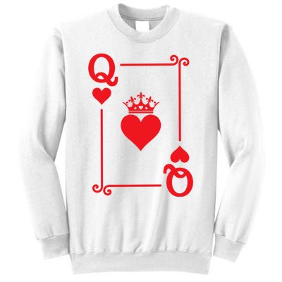 Queen Hearts Card Costume Playing Cards Queen Of Hearts Sweatshirt