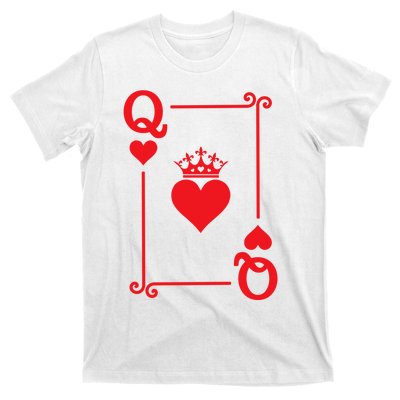 Queen Hearts Card Costume Playing Cards Queen Of Hearts T-Shirt