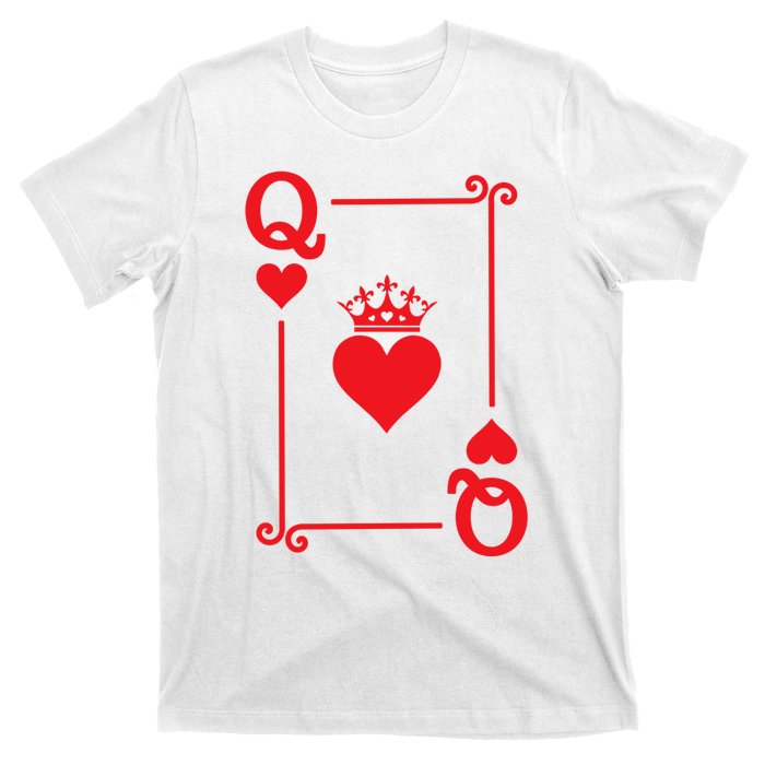 Queen Hearts Card Costume Playing Cards Queen Of Hearts T-Shirt