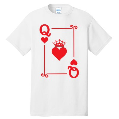 Queen Hearts Card Costume Playing Cards Queen Of Hearts Tall T-Shirt