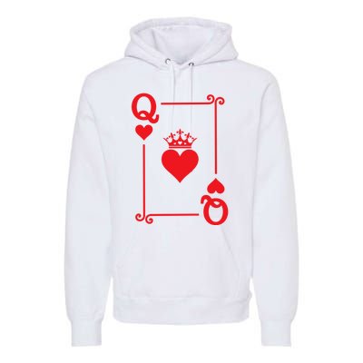 Queen Hearts Card Costume Playing Cards Queen Of Hearts Premium Hoodie