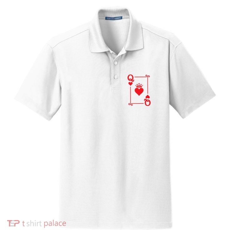 Queen Hearts Card Costume Playing Cards Queen Of Hearts Dry Zone Grid Polo