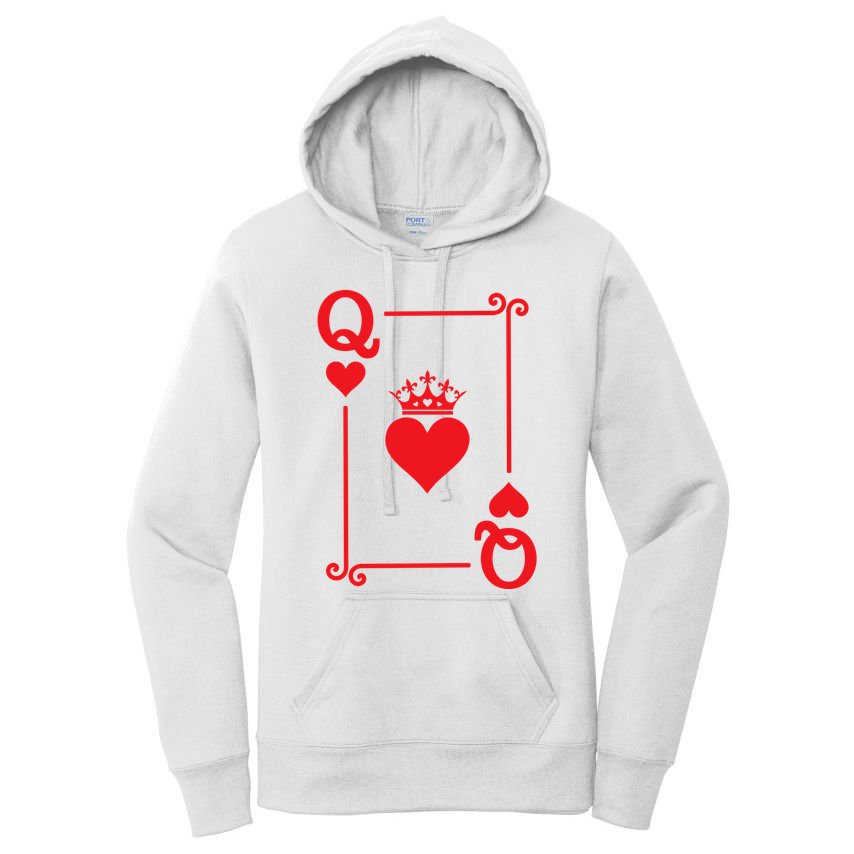 Queen Hearts Card Costume Playing Cards Queen Of Hearts Women's Pullover Hoodie