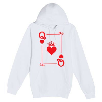 Queen Hearts Card Costume Playing Cards Queen Of Hearts Premium Pullover Hoodie