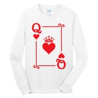 Queen Hearts Card Costume Playing Cards Queen Of Hearts Tall Long Sleeve T-Shirt