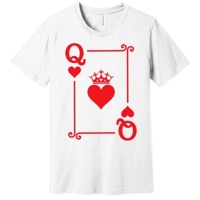 Queen Hearts Card Costume Playing Cards Queen Of Hearts Premium T-Shirt