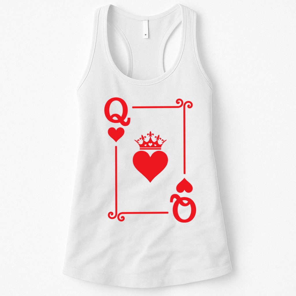 Queen Hearts Card Costume Playing Cards Queen Of Hearts Womens Tank Top