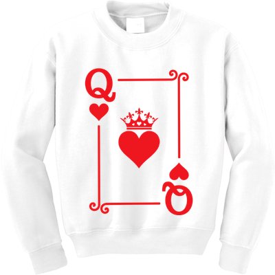Queen Hearts Card Costume Playing Cards Queen Of Hearts Kids Sweatshirt