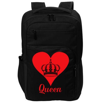 Queen Heart Crown Silhouette Valentine's Day Gift For Her Impact Tech Backpack