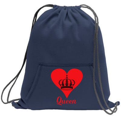 Queen Heart Crown Silhouette Valentine's Day Gift For Her Sweatshirt Cinch Pack Bag