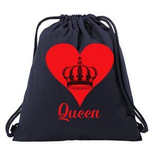 Queen Heart Crown Silhouette Valentine's Day Gift For Her Drawstring Bag