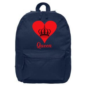 Queen Heart Crown Silhouette Valentine's Day Gift For Her 16 in Basic Backpack