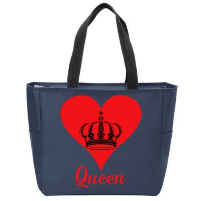 Queen Heart Crown Silhouette Valentine's Day Gift For Her Zip Tote Bag