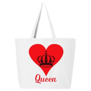 Queen Heart Crown Silhouette Valentine's Day Gift For Her 25L Jumbo Tote