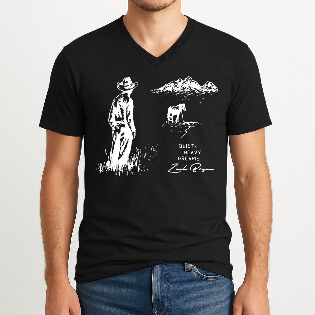 Quiet Heavy Dreams Country Music V-Neck T-Shirt