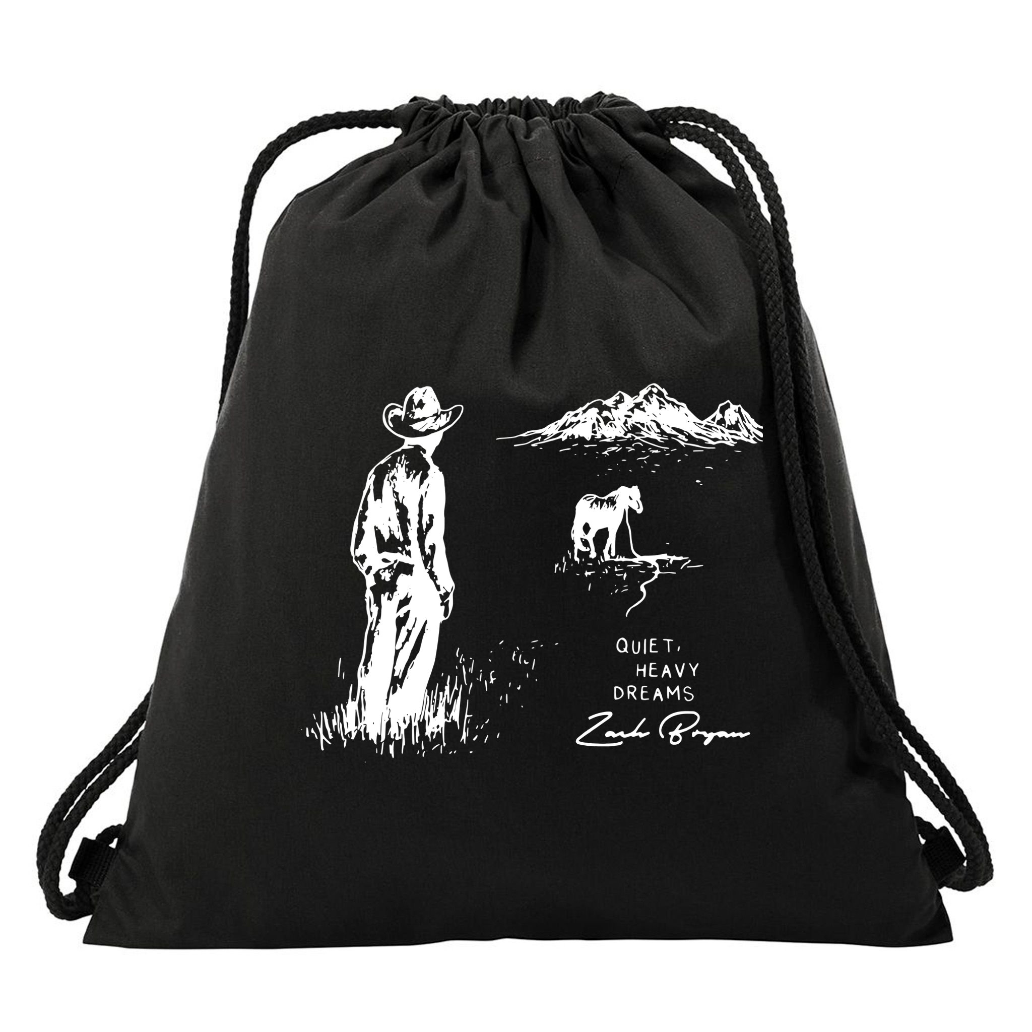 Quiet Heavy Dreams Country Music Drawstring Bag
