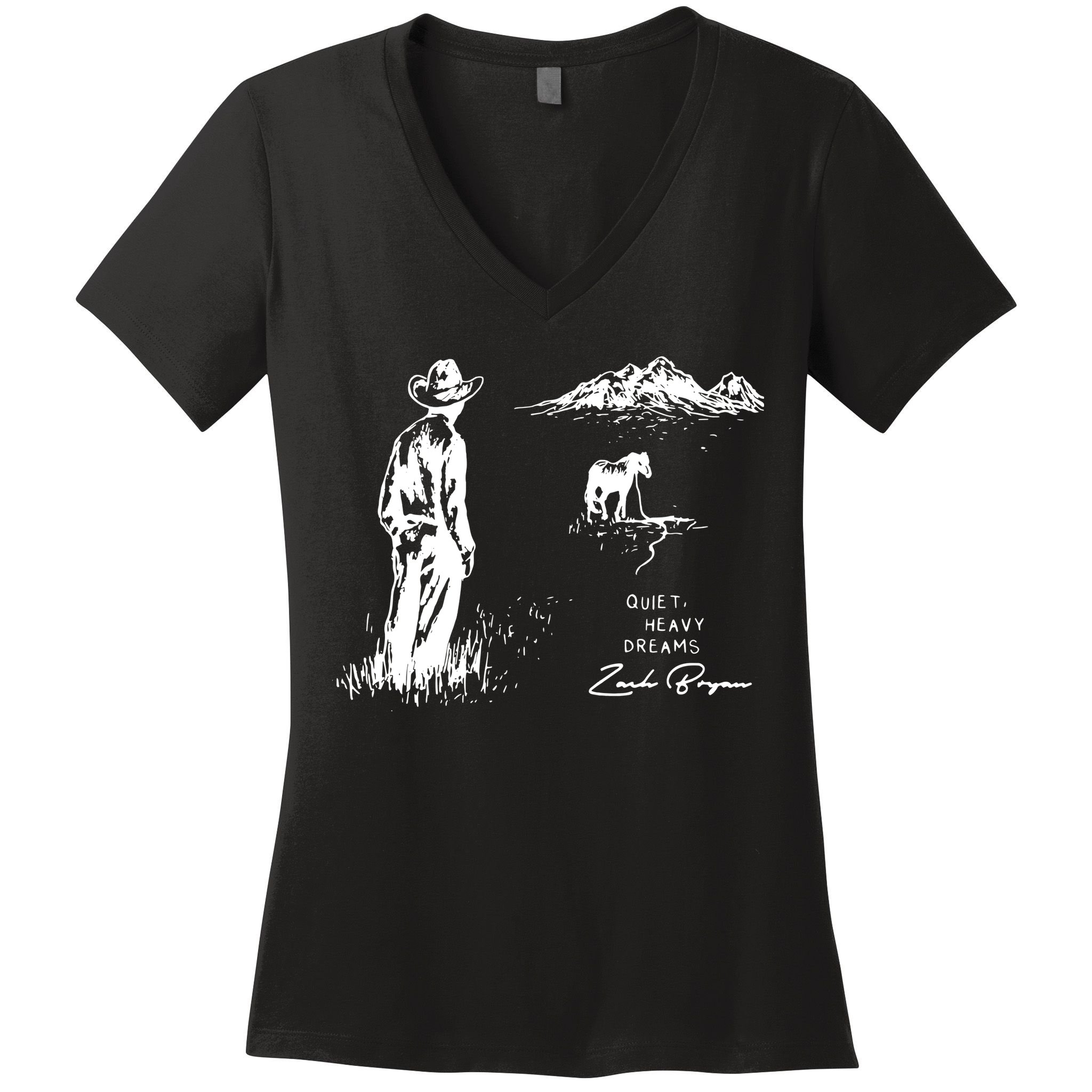 Quiet Heavy Dreams Country Music Women's V-Neck T-Shirt