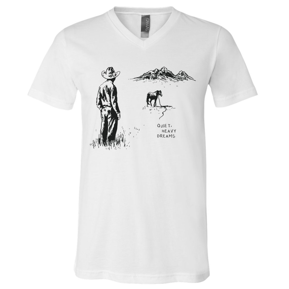 Quiet Heavy Dreams American Heartbreak V-Neck T-Shirt