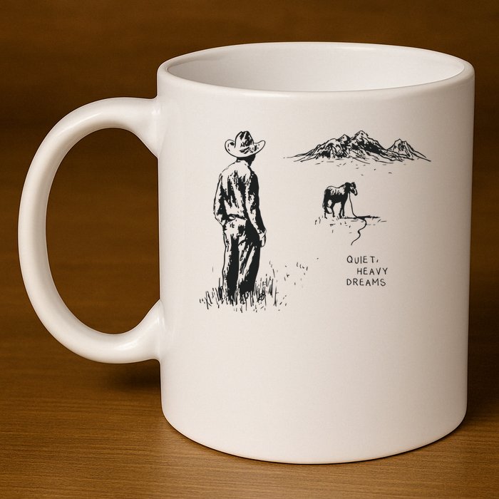 Quiet Heavy Dreams American Heartbreak 11oz C Handle Ceramic Mug