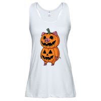 Quirky Halloween Pig Pumpkin Fusion Comic Ladies Essential Flowy Tank