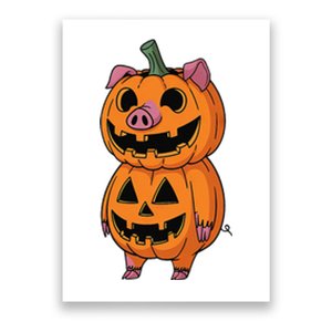 Quirky Halloween Pig Pumpkin Fusion Comic Poster