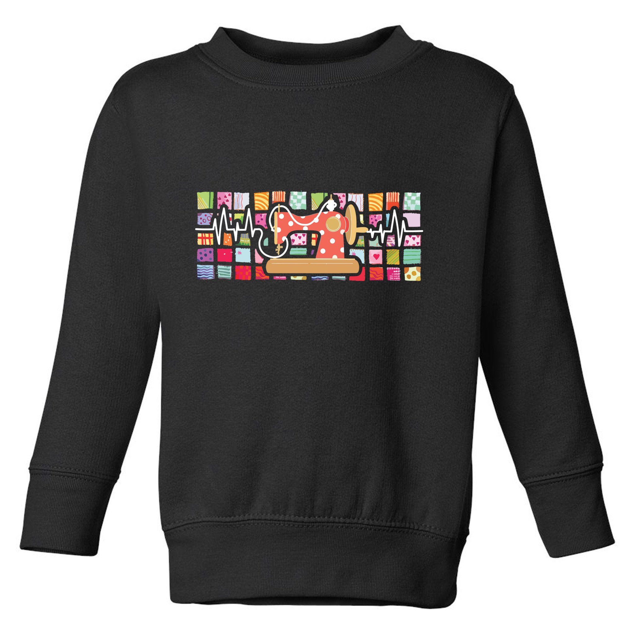 Quilter Heartbeat Sewing Quilting Stitching Sewist Sewer Toddler Sweatshirt