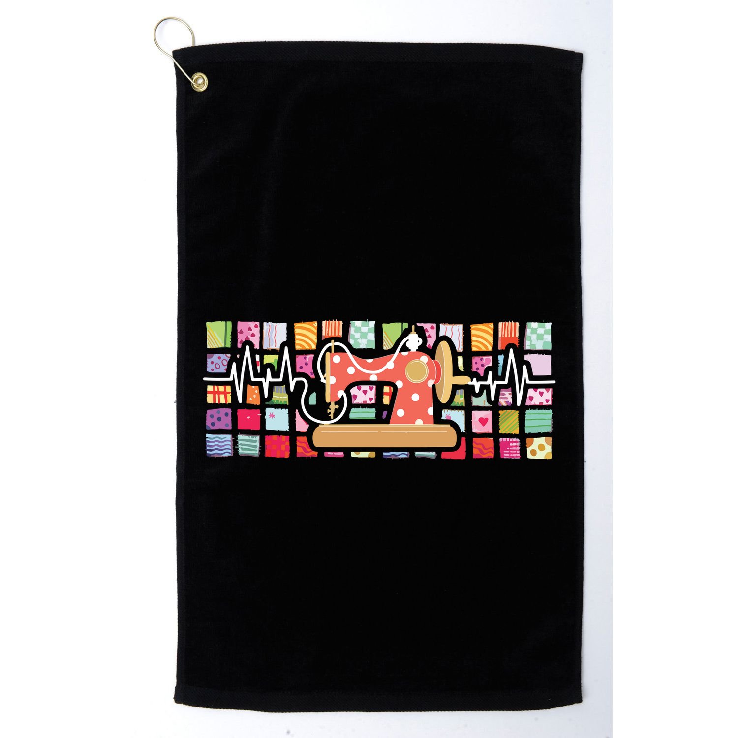 Quilter Heartbeat Sewing Quilting Stitching Sewist Sewer Golf Towel