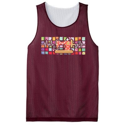 Quilter Heartbeat Sewing Quilting Stitching Sewist Sewer Mesh Reversible Basketball Jersey Tank