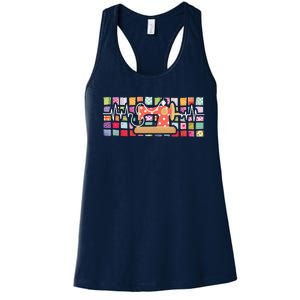 Quilter Heartbeat Sewing Quilting Stitching Sewist Sewer Women's Racerback Tank